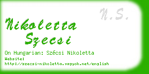 nikoletta szecsi business card