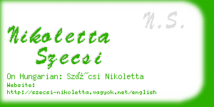 nikoletta szecsi business card